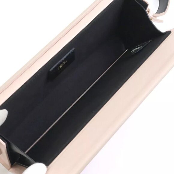 Auth FENDI Box Orinzzontale Vit Shoulder Bag Pink Beige Leather - Picture 15 of 15